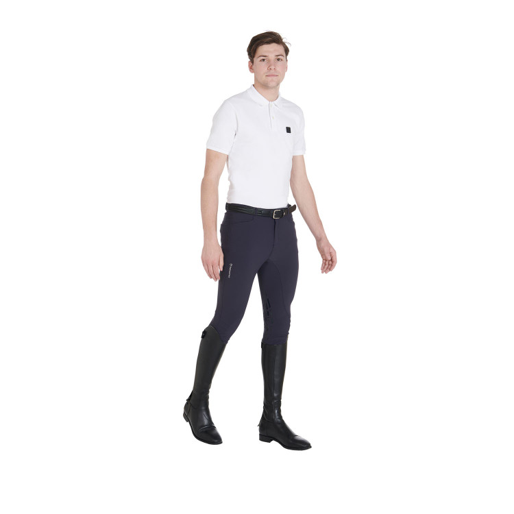 Pantalón con grip en las rodillas para hombre de tejido técnico Equestro Pantalón con grip en las rodillas para hombre de tejido técnico Equestro