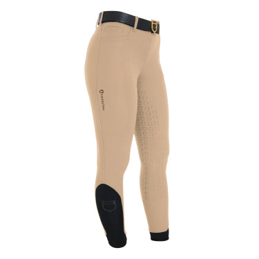 Pantalón ajustado de mujer con grip completo Aria Equestro Incienso Beige