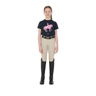 Pantalón ajustado infantil Amani Equestro Espuma de marea Beige