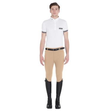 Pantalón ajustado con grip para hombre con logo Caspar Equestro Incienso Beige