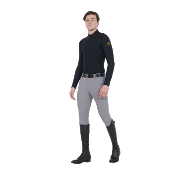 Pantalón ajustado con grip para hombre con logo Caspar Equestro Gris escarchado