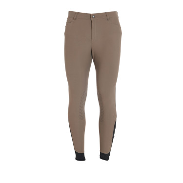 Pantalón ajustado con grip para hombre con logo Caspar Equestro Nuez Marrón