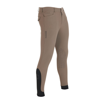 Pantalón ajustado con grip para hombre con logo Caspar Equestro Nuez Marrón