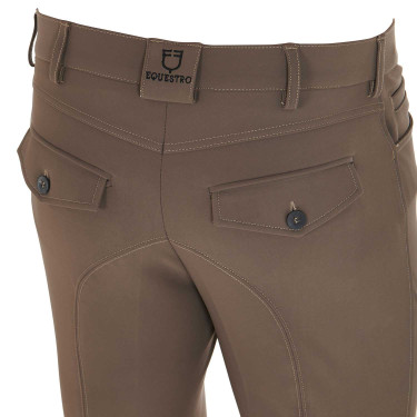 Pantalón ajustado con grip para hombre con logo Caspar Equestro Nuez Marrón