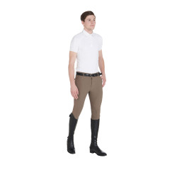 Pantalón ajustado con grip para hombre con logo Caspar Equestro Nuez Marrón