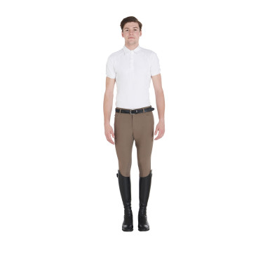 Pantalón ajustado con grip para hombre con logo Caspar Equestro Nuez Marrón