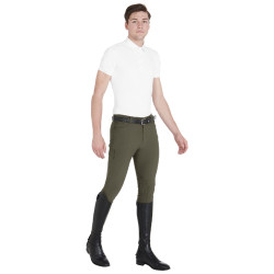 Pantalón ajustado con grip para hombre con logo Caspar Equestro Verde militar Azul