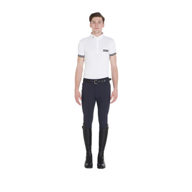 Pantalón ajustado con grip para hombre con logo Caspar Equestro Marino Azul marino