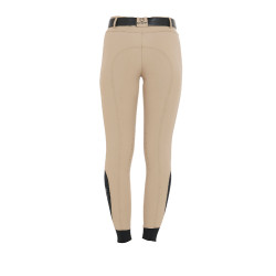 Pantalón ajustado con grip para mujer con logo Zenda Equestro Incienso Beige