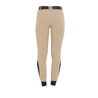 Pantalón ajustado con grip para mujer con logo Zenda Equestro Incienso Beige