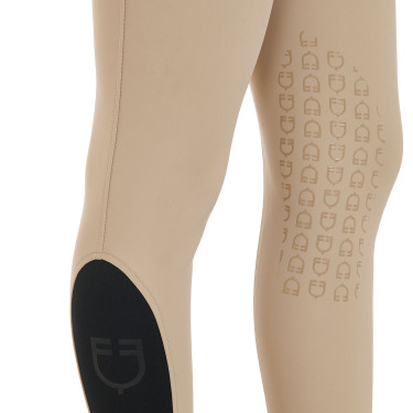 Pantalón ajustado con grip para mujer con logo Zenda Equestro Incienso Beige
