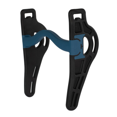 Muserola Pelham sensible con paso de lengua negro/azul Acavallo Muserola Pelham sensible con paso de lengua negro/azul Acavallo