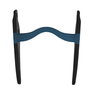 Muserola Pelham sensible con paso de lengua negro/azul Acavallo Muserola Pelham sensible con paso de lengua negro/azul Acavallo