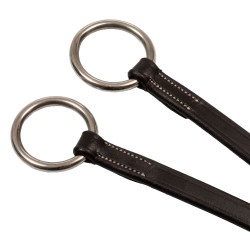 Martingala de cuero con pespuntes plateados Equestro Marrón oscuro Marr&amp;amp;amp;oacute;n