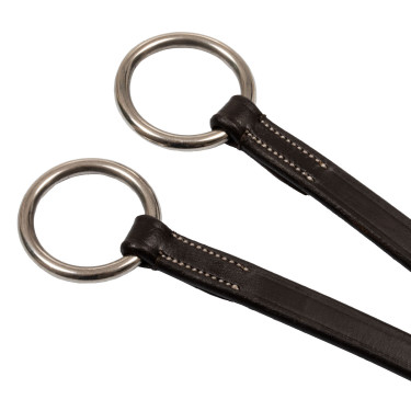 Martingala de cuero con pespuntes plateados Equestro Marrón oscuro Marr&amp;amp;amp;oacute;n