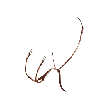 Martingala con collar de cuero Melanie con horquilla elástica Equestro Coñac Marrón