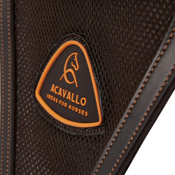 Martingala con babero de cuero con inserto de malla Acavallo Marrón oscuro Marr&amp;oacute;n