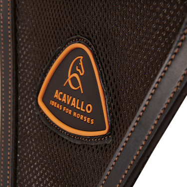 Martingala con babero de cuero con inserto de malla Acavallo Marrón oscuro Marr&amp;oacute;n