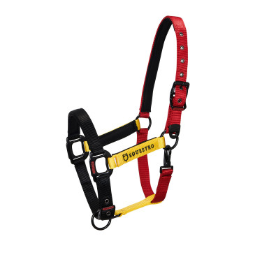 Cabezada de nylon Flaggy Equestro Negro / rojo / amarillo