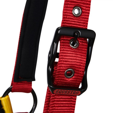 Cabezada de nylon Flaggy Equestro Negro / rojo / amarillo Cabezada de nylon Flaggy Equestro Negro / rojo / amarillo