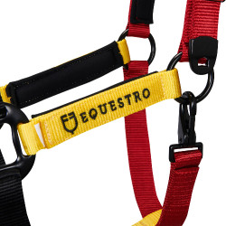 Cabezada de nylon Flaggy Equestro Negro / rojo / amarillo Cabezada de nylon Flaggy Equestro Negro / rojo / amarillo