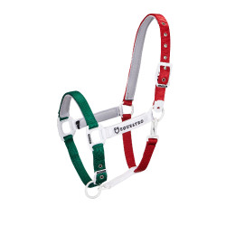 Cabezada de nylon Flaggy Equestro Verde / blanco / rojo Multicolor Cabezada de nylon Flaggy Equestro Verde / blanco / rojo Multicolor