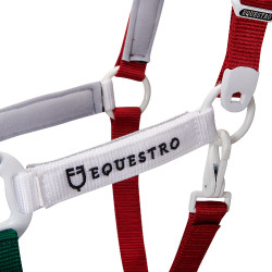 Cabezada de nylon Flaggy Equestro Verde / blanco / rojo Multicolor Cabezada de nylon Flaggy Equestro Verde / blanco / rojo Multicolor