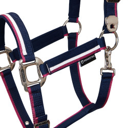 Licol en nylon White Trim Equestro Azúl marino / fucsia