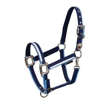Licol en nylon White Trim Equestro Azul marino / azul claro