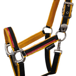 Cabezada de nailon con ramal Red Trim Equestro Cabezada de nailon con ramal Red Trim Equestro