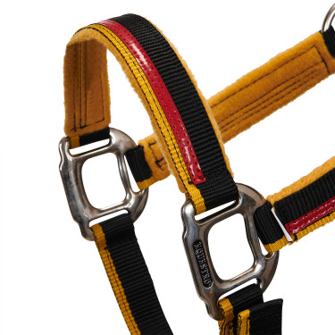 Cabezada de nailon con ramal Red Trim Equestro Cabezada de nailon con ramal Red Trim Equestro