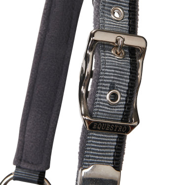 Cabezada de nailon con ramal Red Trim Equestro Gris / rojo / negro