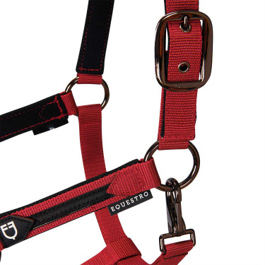 Cabezada de nailon con ramal Elegance Equestro Roja Rojo