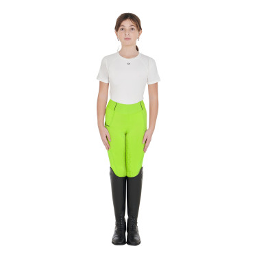 Leggings ajustados para niña con grip y logotipo Equestro Leggings ajustados para niña con grip y logotipo Equestro