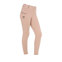 Leggings ajustados para niña con grip y logotipo Equestro Camafeo rosa