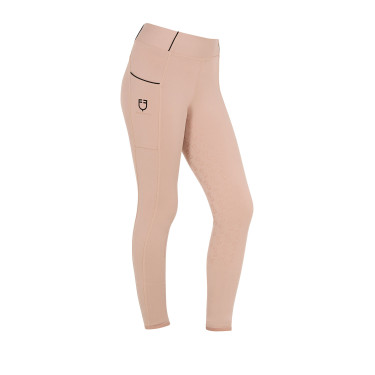 Leggings ajustados para niña con grip y logotipo Equestro Leggings ajustados para niña con grip y logotipo Equestro