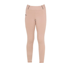 Leggings ajustados para niña con grip y logotipo Equestro Camafeo rosa
