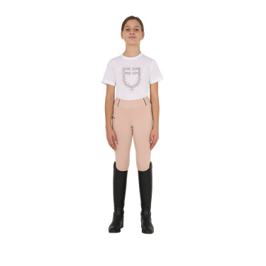 Leggings ajustados para niña con grip y logotipo Equestro Leggings ajustados para niña con grip y logotipo Equestro
