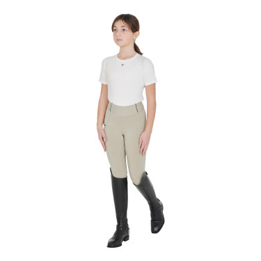Leggings ajustados para niña con grip y logotipo Equestro Leggings ajustados para niña con grip y logotipo Equestro