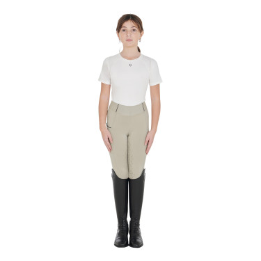 Leggings ajustados para niña con grip y logotipo Equestro Leggings ajustados para niña con grip y logotipo Equestro
