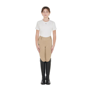 Leggings ajustados para niña con grip y logotipo Equestro Leggings ajustados para niña con grip y logotipo Equestro