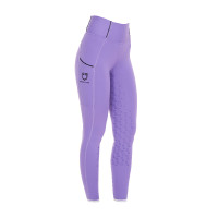 Leggings ajustados para niña con grip y logotipo Equestro Dalia violeta Leggings ajustados para niña con grip y logotipo Equestro Dalia violeta