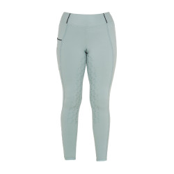 Leggings ajustados para niña con grip y logotipo Equestro Niebla gris Azul