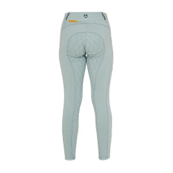 Leggings ajustados para niña con grip y logotipo Equestro Niebla gris Azul