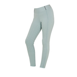 Leggings ajustados para niña con grip y logotipo Equestro Niebla gris Azul