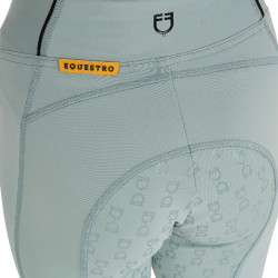 Leggings ajustados para niña con grip y logotipo Equestro Niebla gris Azul