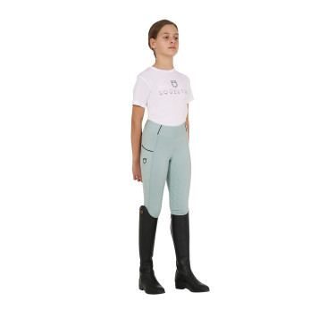Leggings ajustados para niña con grip y logotipo Equestro Leggings ajustados para niña con grip y logotipo Equestro