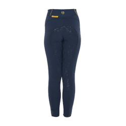 Leggings ajustados para niña con grip y logotipo Equestro Americana marina Azul marino