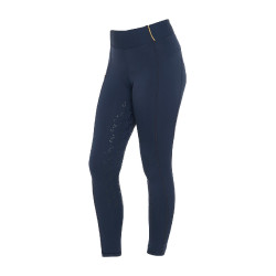 Leggings ajustados para niña con grip y logotipo Equestro Americana marina Azul marino