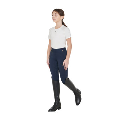 Leggings ajustados para niña con grip y logotipo Equestro Leggings ajustados para niña con grip y logotipo Equestro